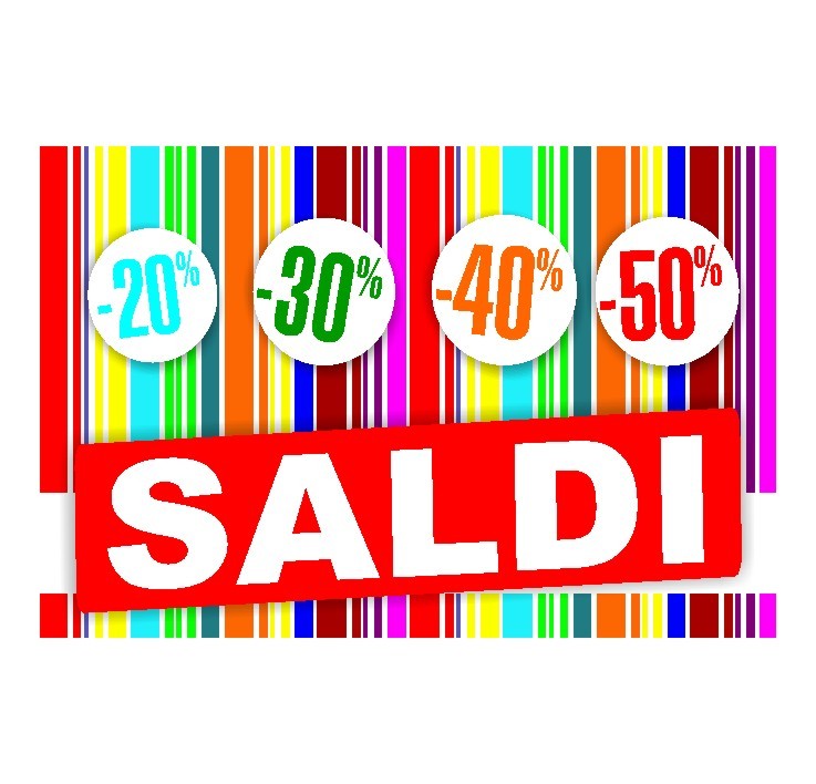 Adesivo Promozione saldi colorato con percentuali