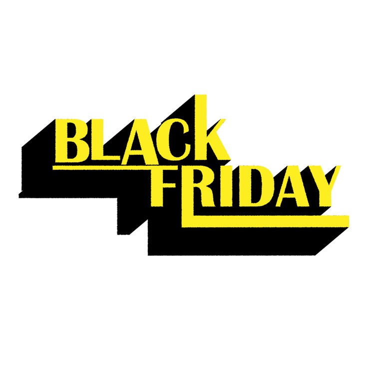Stickers adesivo black friday giallo e nero