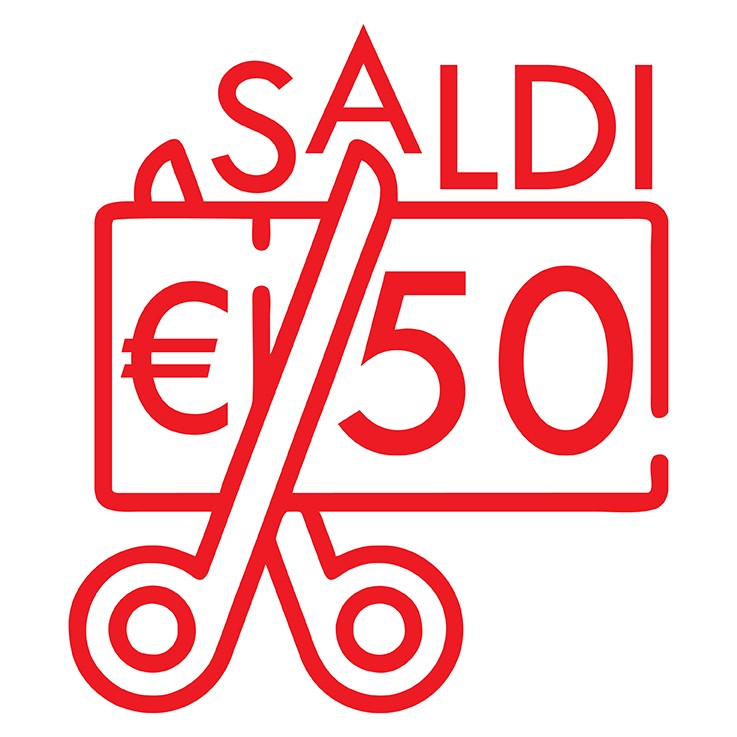 Vetrofania Saldi con Forbice Taglia Euro