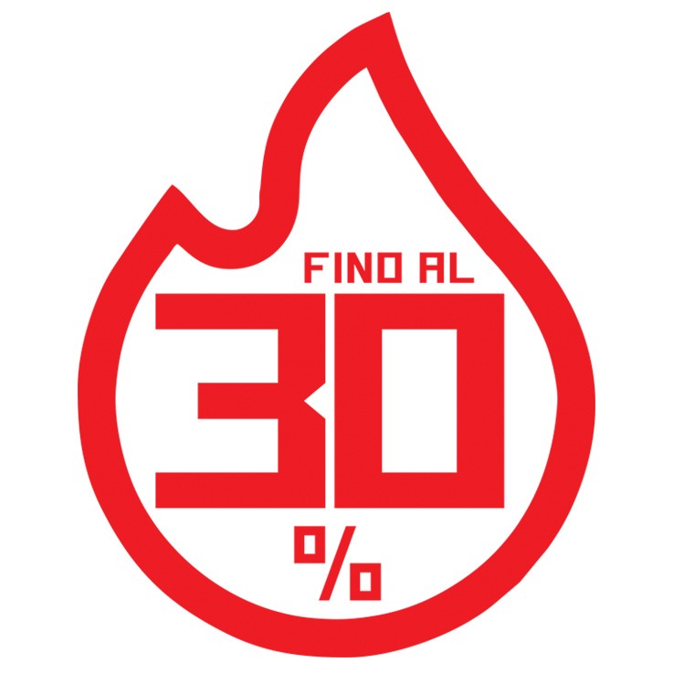 Adesivo Fuoco Saldi con Percentuale