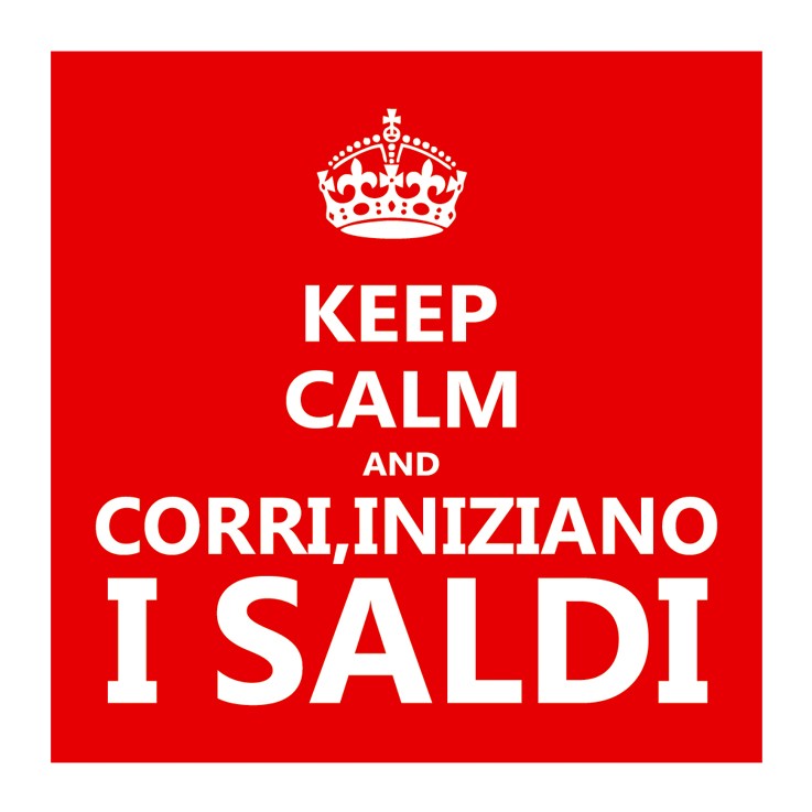 Vetrofania Keep Calm iniziano i Saldi