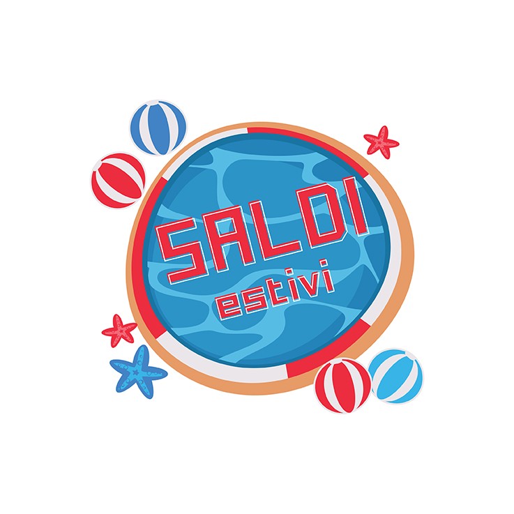 Saldi Estivi con Piscina Stickers Adesivo