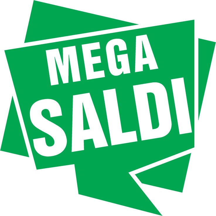 Adesivo mega saldi forme richiami