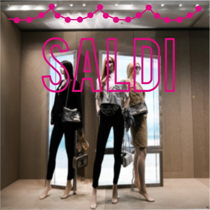 Scritta Saldi vuota con Cornice Adesiva