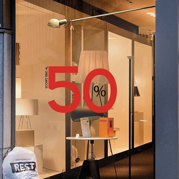 Vetrofanie Saldi Sticker fino al 50%