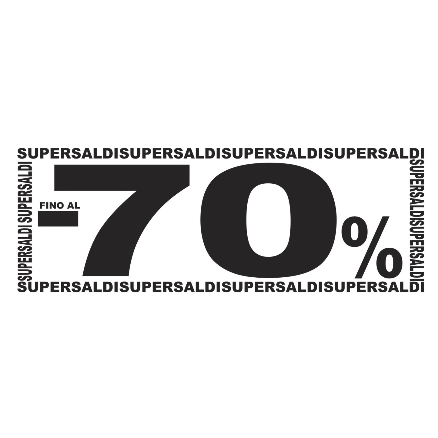 Vetrofania SUPERSALDI FINO AL 70%
