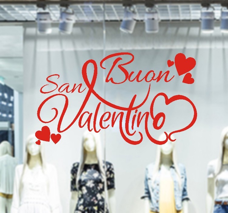Adesivo Vetrofania San Valentino Cuori