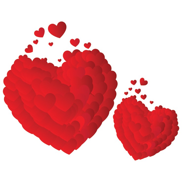 Adesivo Sticker murale cuori innamorati