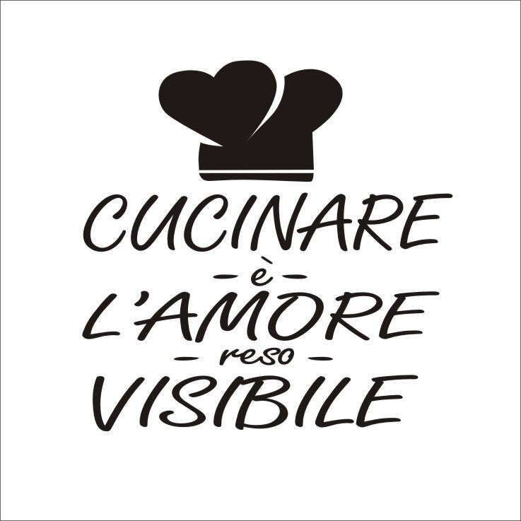 Adesivo cucina cucinare amore visibile