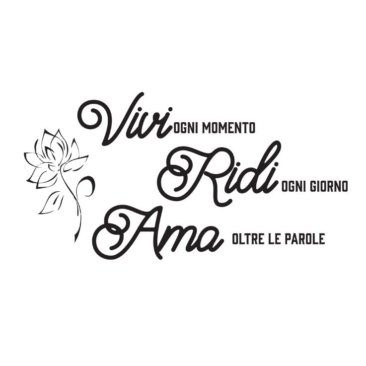 Adesivo murale vivi ridi ama