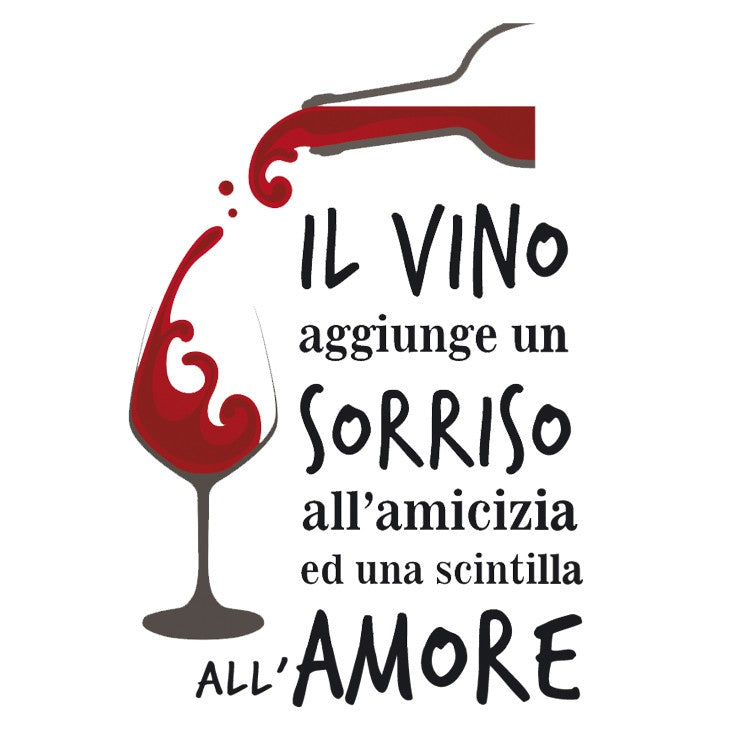 STICKER MURALE VINO E AMORE