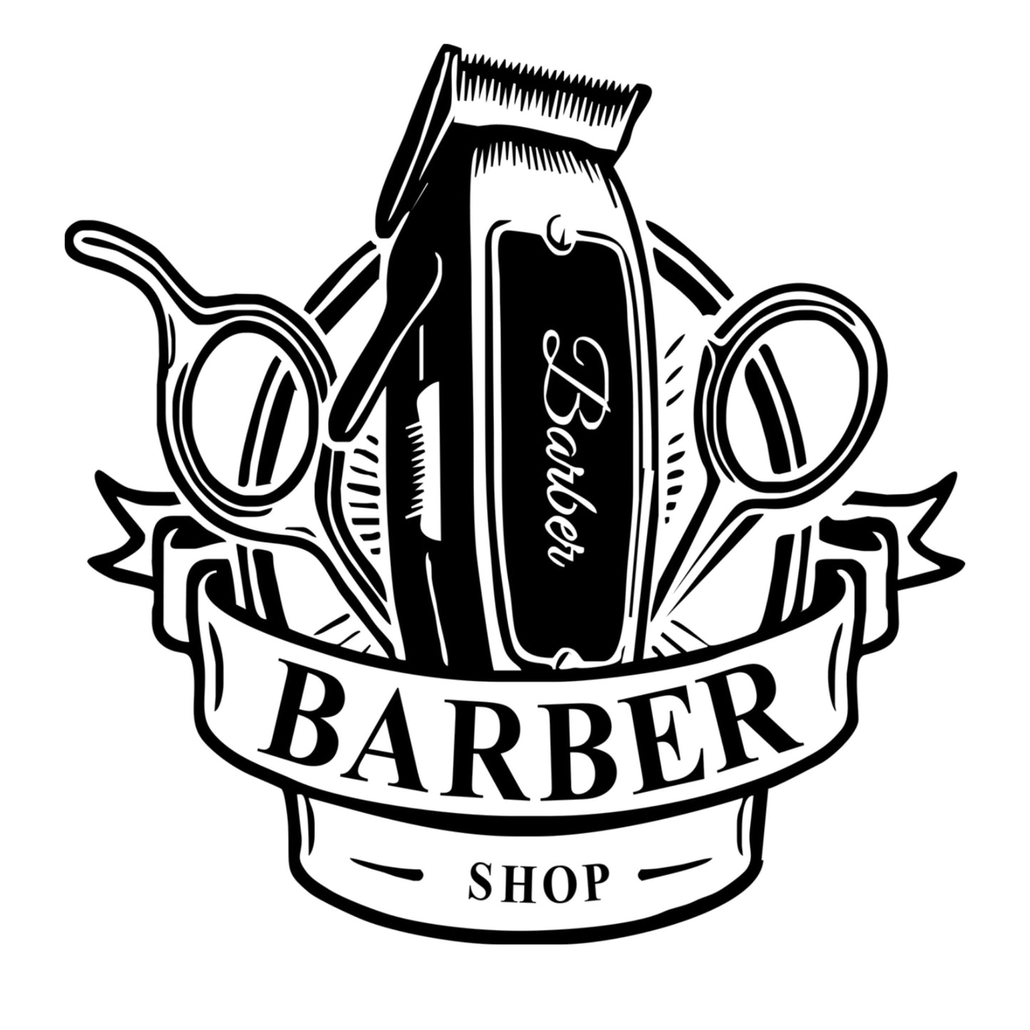 Adesivo Barber Shop Forbici