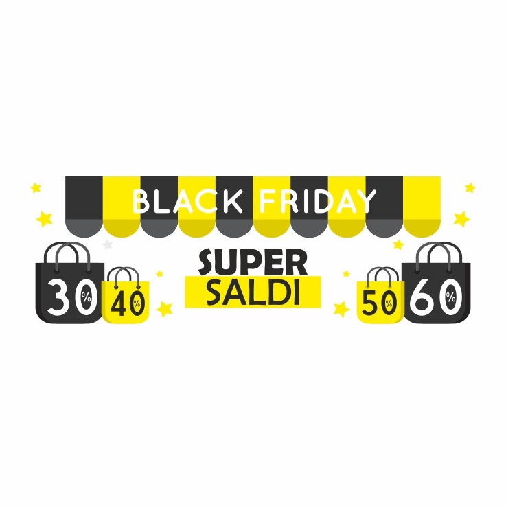 FONDALE VETRINA BLACK FRIDAY SUPER E PERCENTUALE