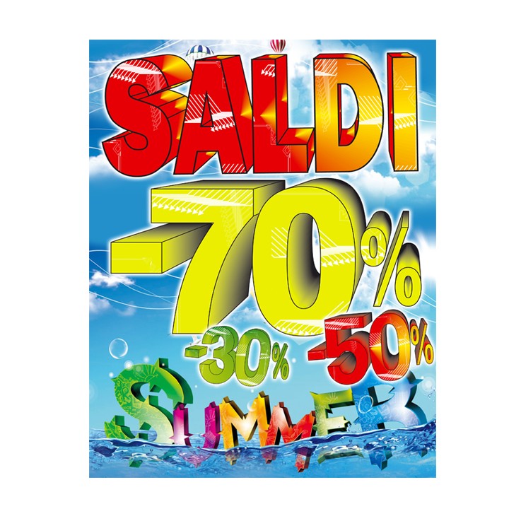 Fondale vetrina saldi tridimensionale Summer