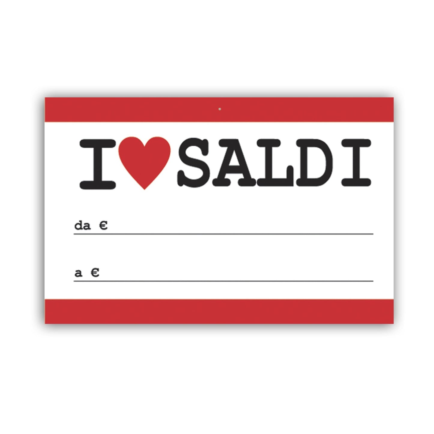 Cartellino Prezzi I Love Saldi