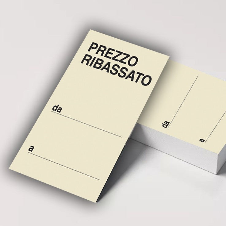 Cartellino prezzo ribassato