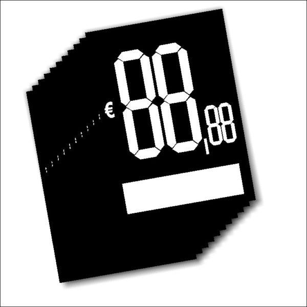 cartoncino prezzario da compilare a 2 cifre