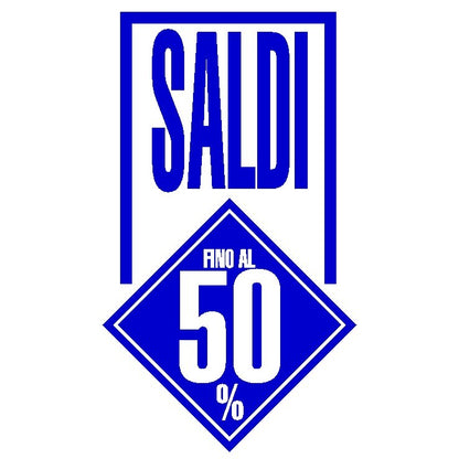 Adesivo stencil Vetrofania Saldi con percentuale incastonato a Rombo