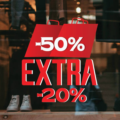 Stickers Adesivo sconto extra dal 20 al 50