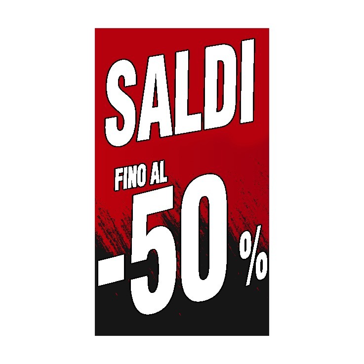 Fondale Vetrina Saldi rosso fino al 50%