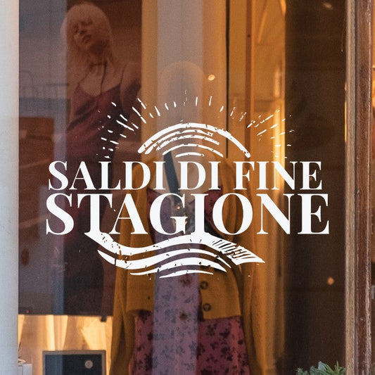 Vetrofania Adesivo saldi di fine stagione