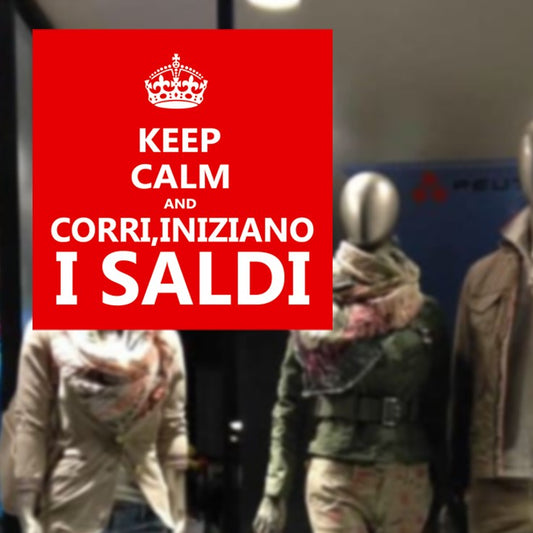 Vetrofania Keep Calm iniziano i Saldi