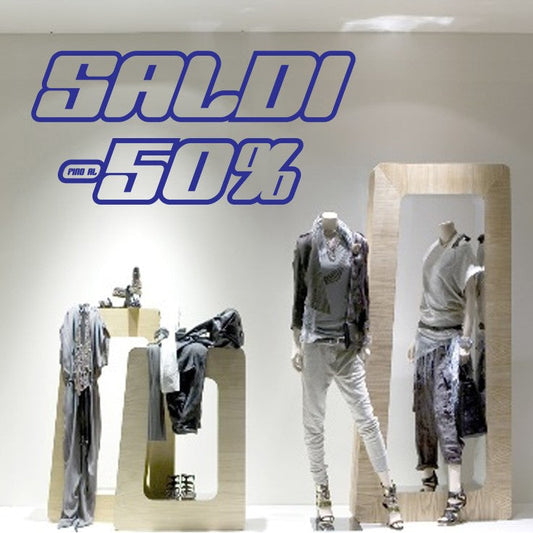 Adesivo Etichetta Saldi Futuristico con numero