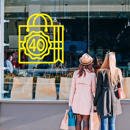 Adesivo Borsa con Percentuale per Saldi