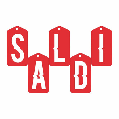 Saldi tipo Etichette Rosso con scritta vuota