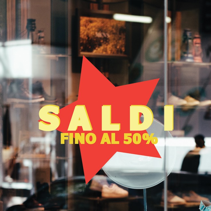 Vetrofania Saldi Stickers star