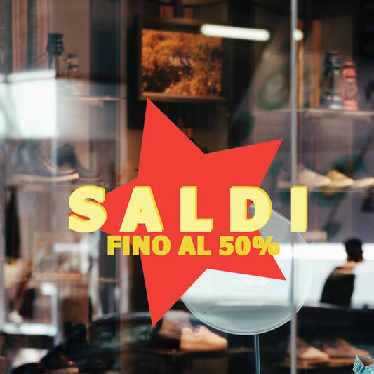 Vetrofania Saldi Stickers star