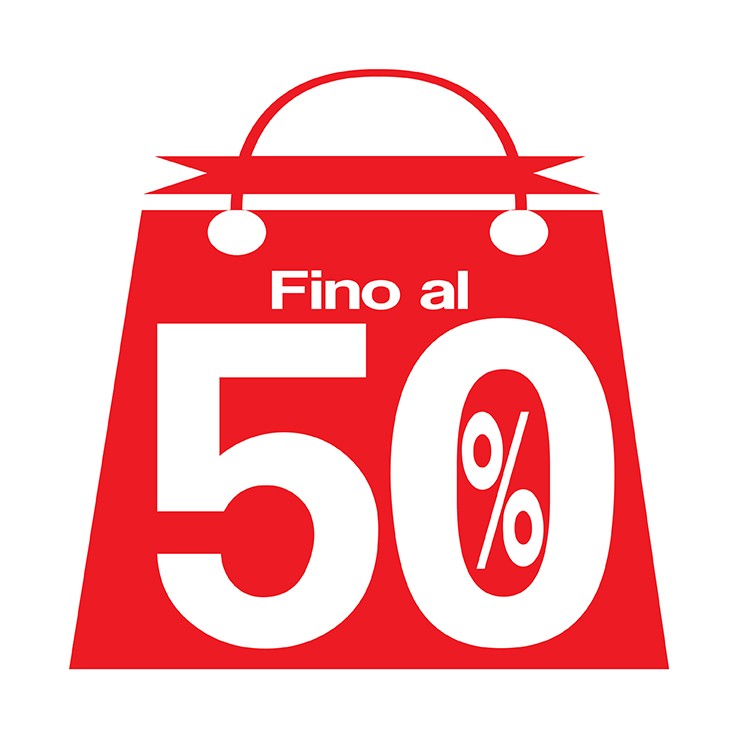 Etichetta Adesiva Saldi Borsa con Percentuale