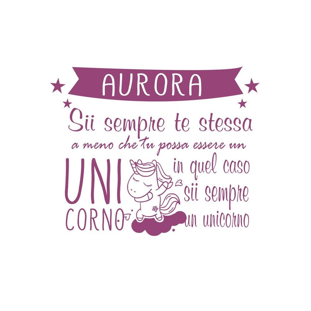 Adesivo Unicorno con nome