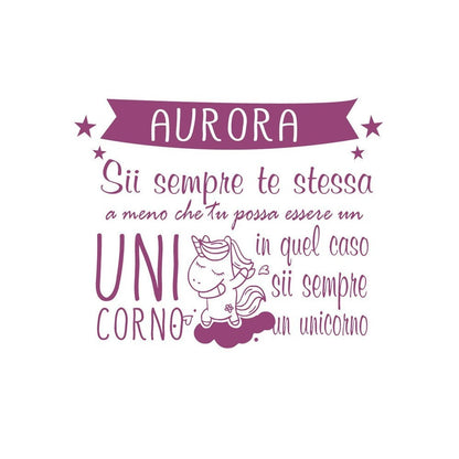 Adesivo Unicorno con nome