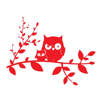 Adesivo Decorativo Con Gufo e Gufetto large