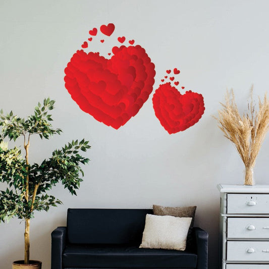 Adesivo Sticker murale cuori innamorati
