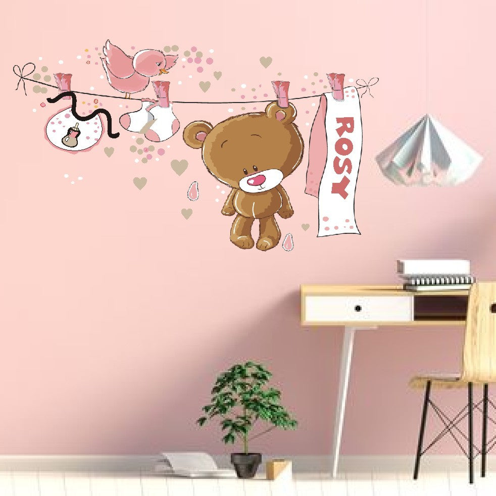 STICKERS adesivo ORSO cameretta bimba 120x80 cm