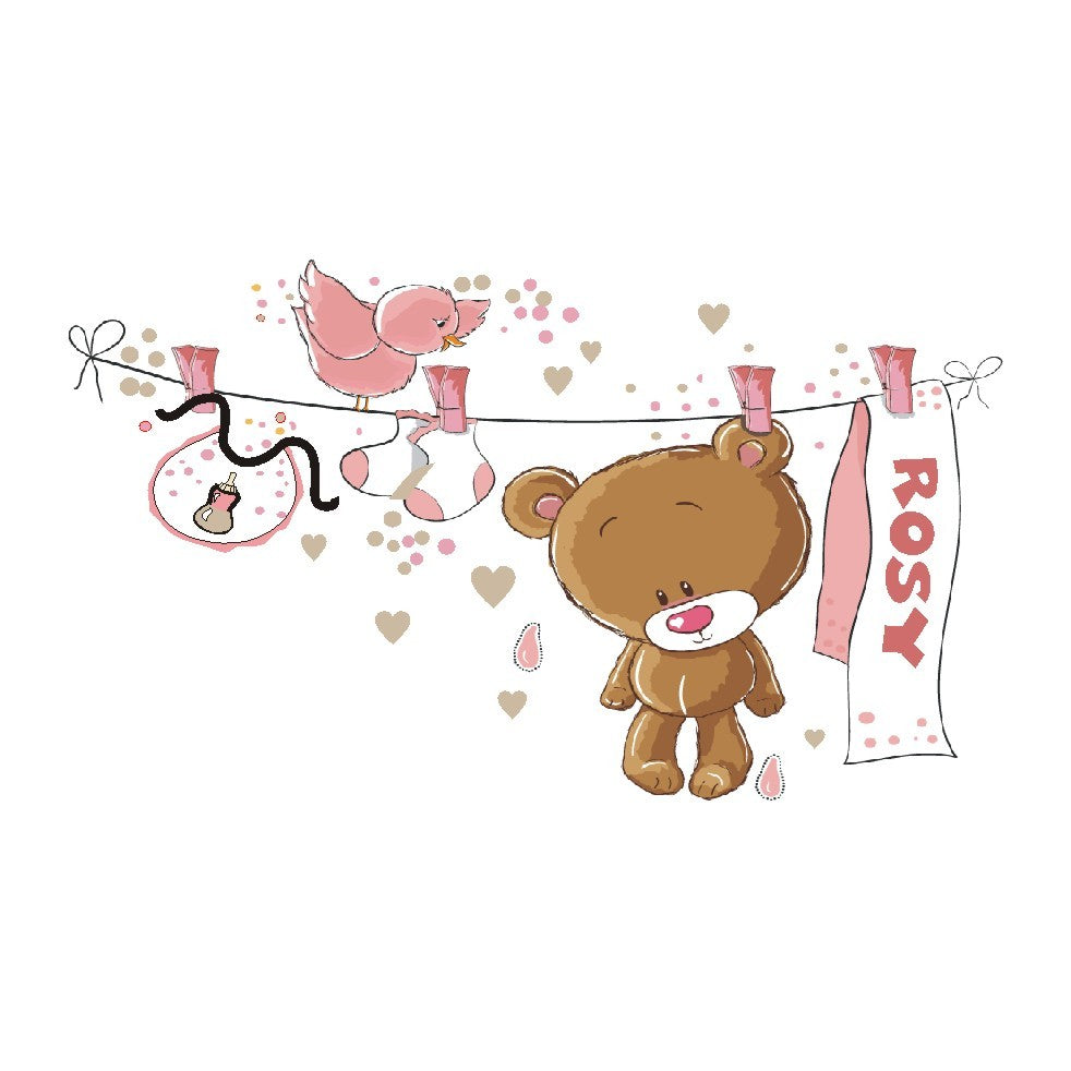 STICKERS adesivo ORSO cameretta bimba 120x80 cm