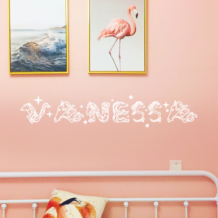 Stickers murale nome unicorno
