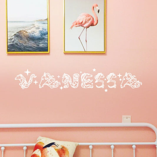 Stickers murale nome unicorno