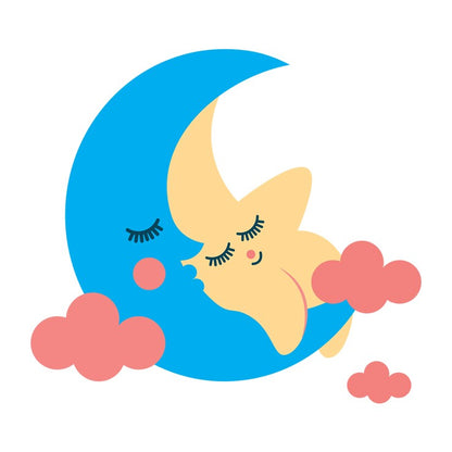 Adesivo stella luna cameretta bambini