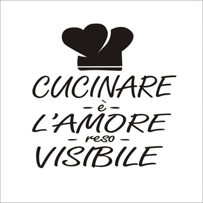 Adesivo cucina cucinare amore visibile