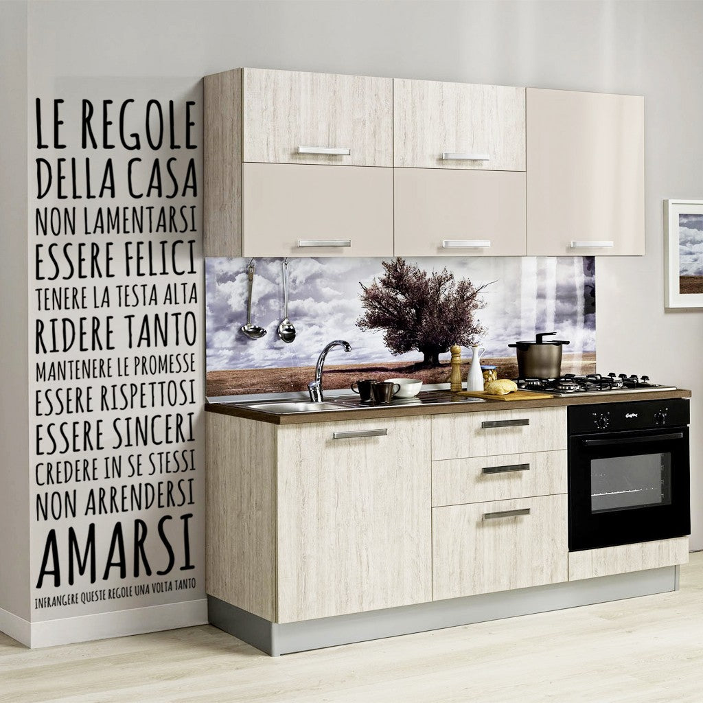 Sticker murale regole della casa
