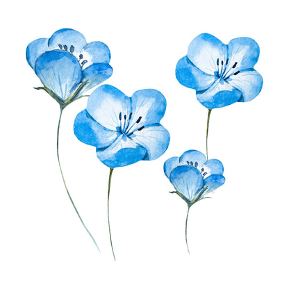 Adesivo Murale Fiori Blu