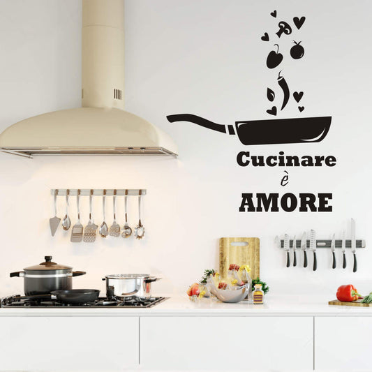 Adesivo Cucinare è Amore