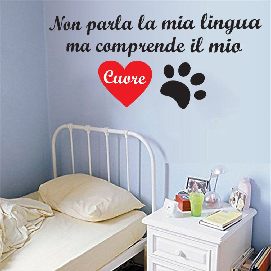 Adesivo wall sticker cuore cane