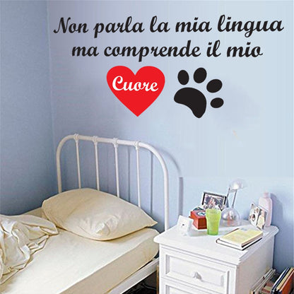 Adesivo wall sticker cuore cane