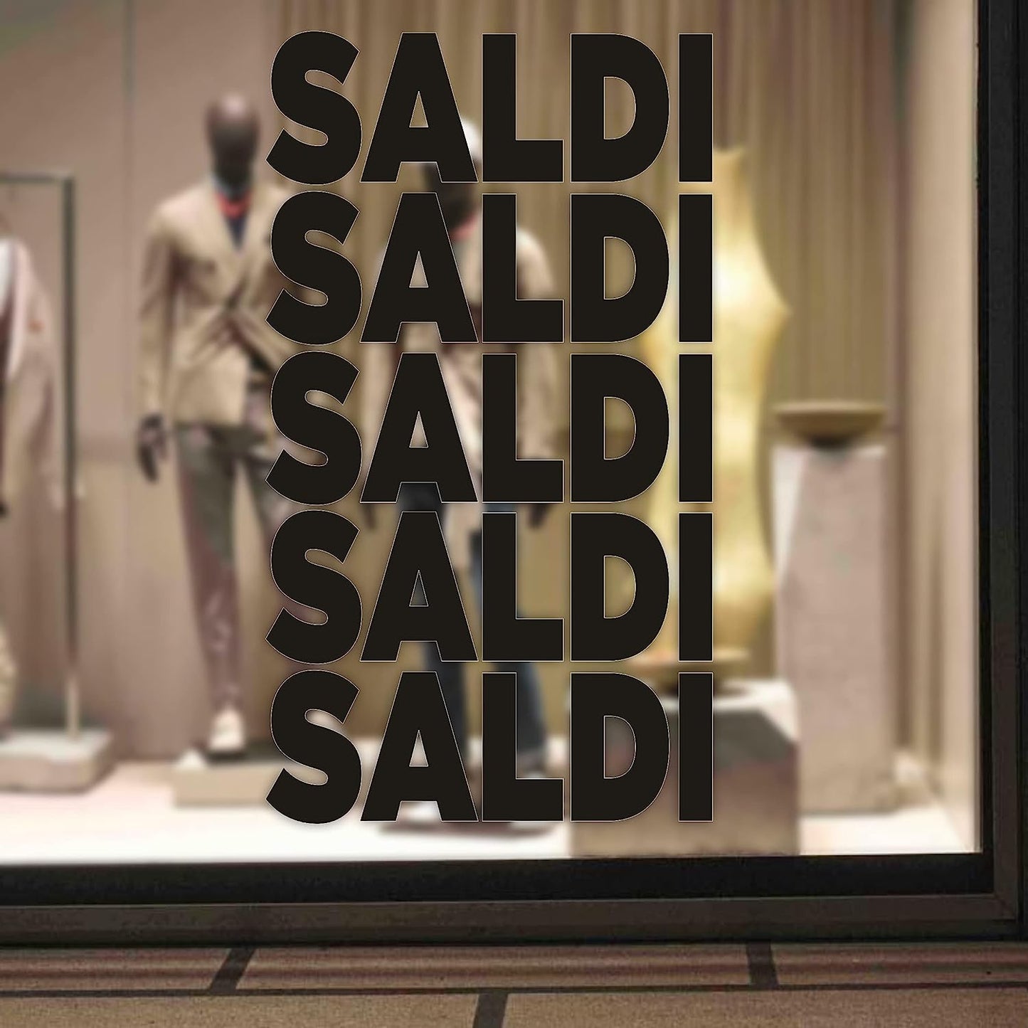 5 pz. kit Adesivi Vetrofania Saldi Rimovibili