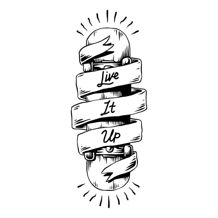 Stickers skateboard life is up