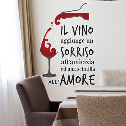 STICKER MURALE VINO E AMORE
